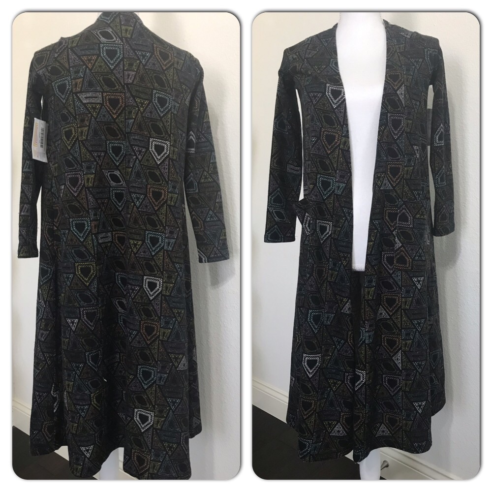 Lularoe Sarah Geo Print Long Sleeve Duster Size XS